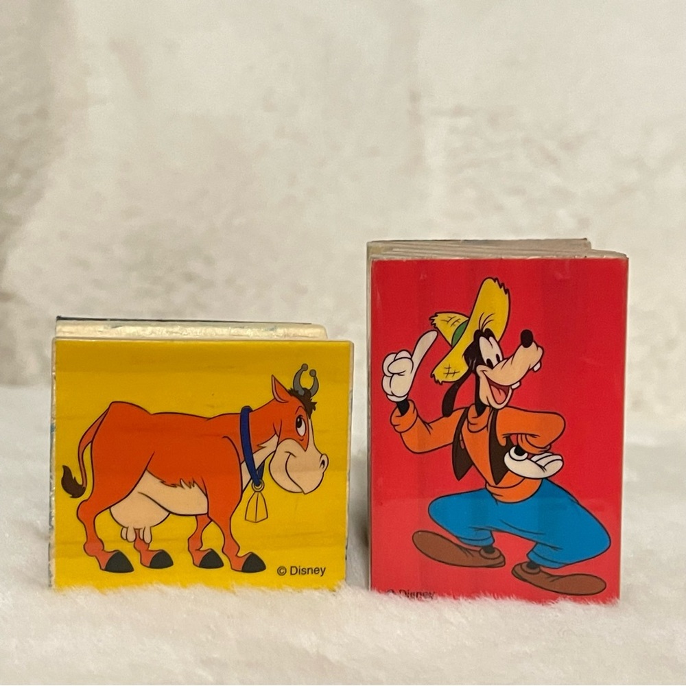 Clarabelle Cow and Goofy Disney Rubber Stamp Stamper Ink Lot Bundle of 2